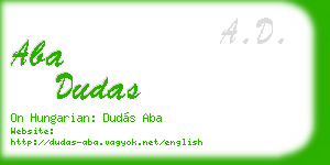aba dudas business card